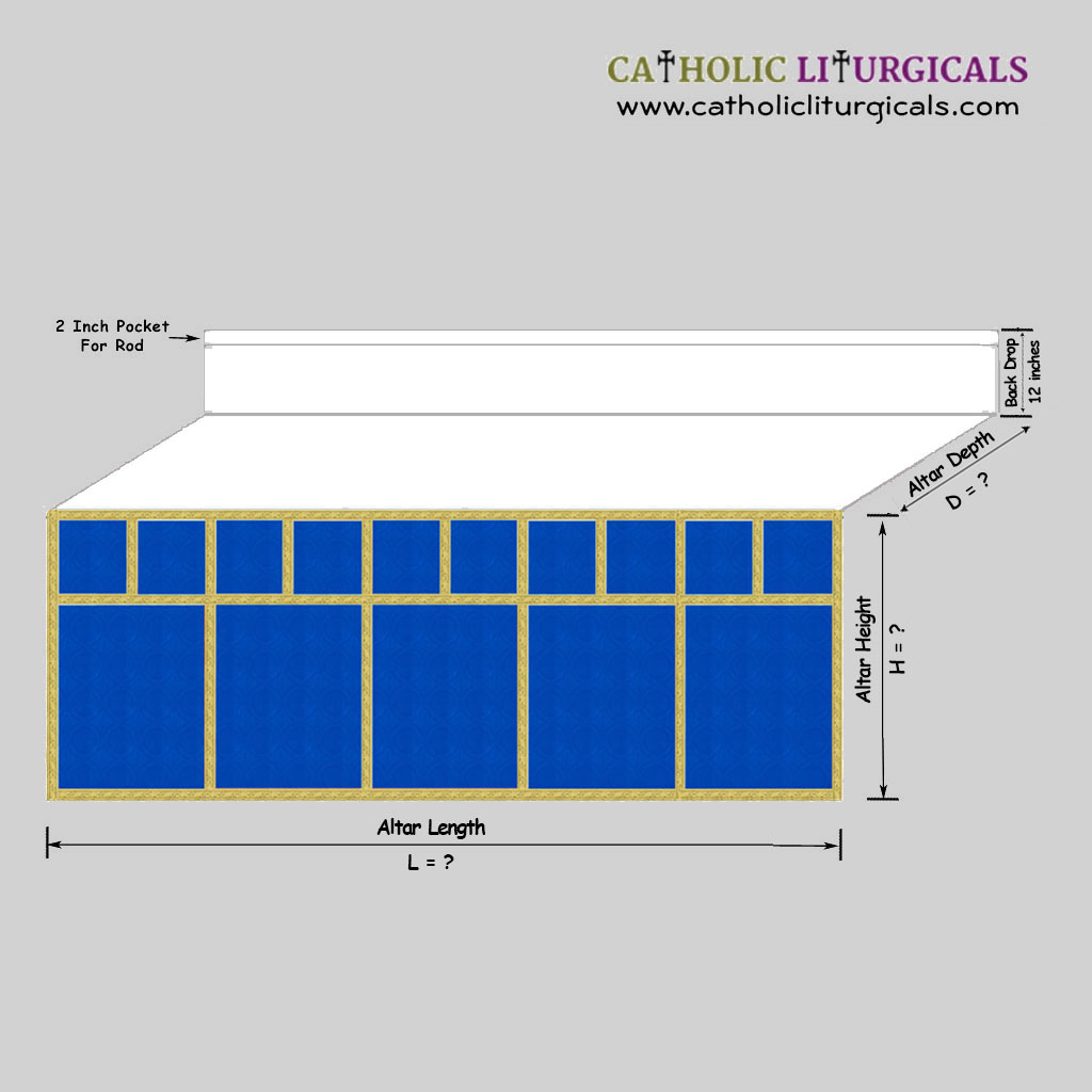 Altar Frontals Blue Altar Frontal - with Mensa Top