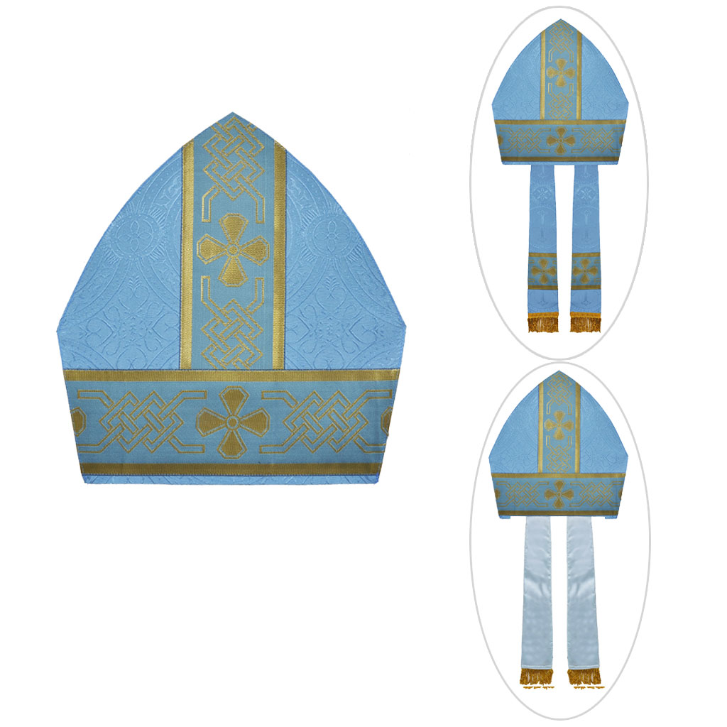 Bishop's Mitre Marian Blue Bishops Mitre - height - 14 inches