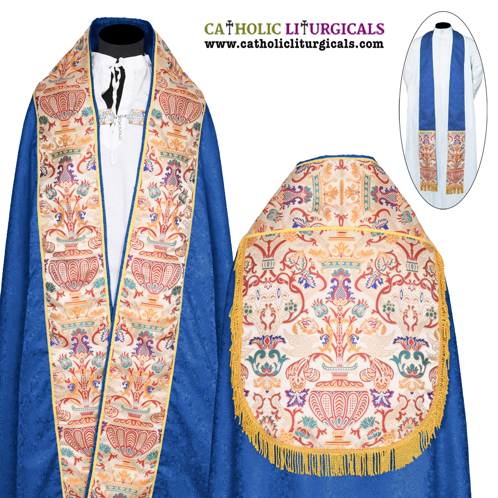 Cope Vestment Blue Cope & Stole - Coronation Tapestry
