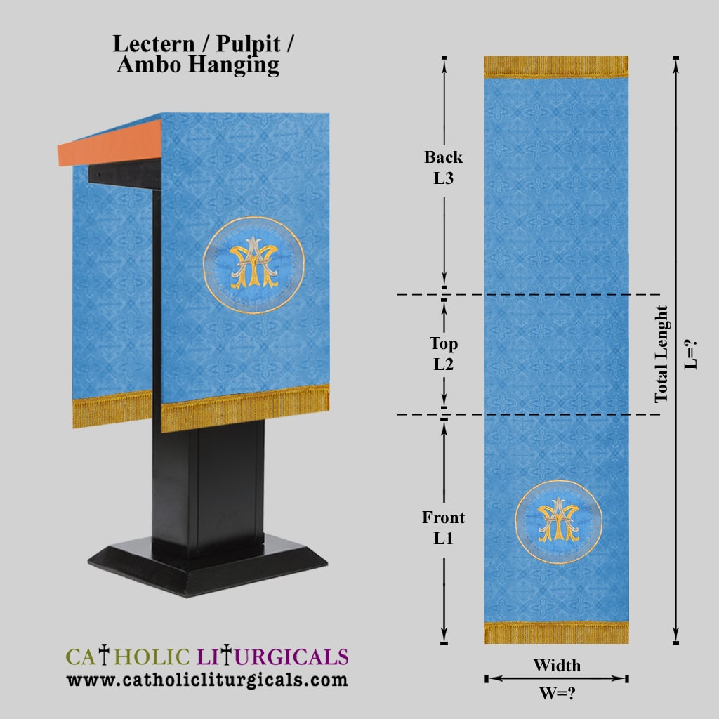 Lectern / Pulpit Hangings Marian Blue Lectern/ Pulpit/ Ambo Hanging