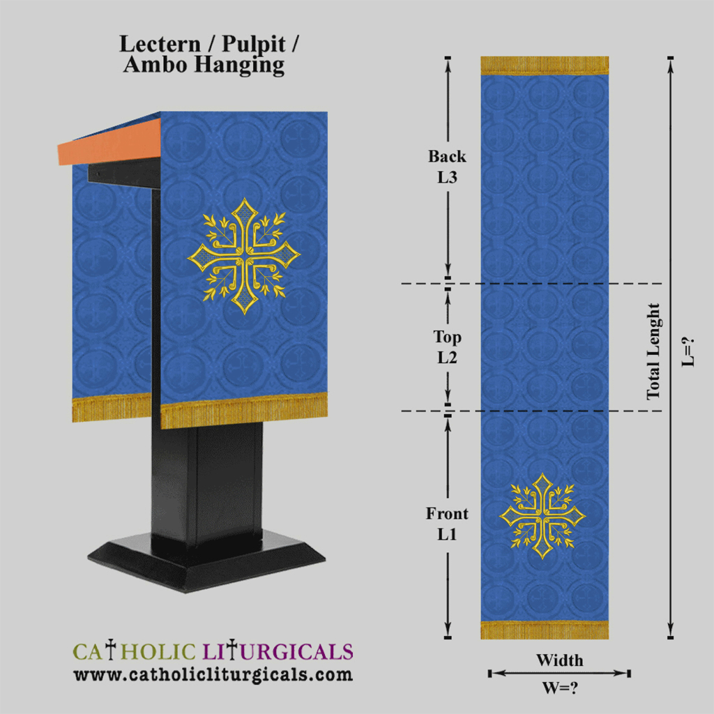 Lectern / Pulpit Hangings Dark Blue Lectern/ Pulpit/ Ambo Hanging