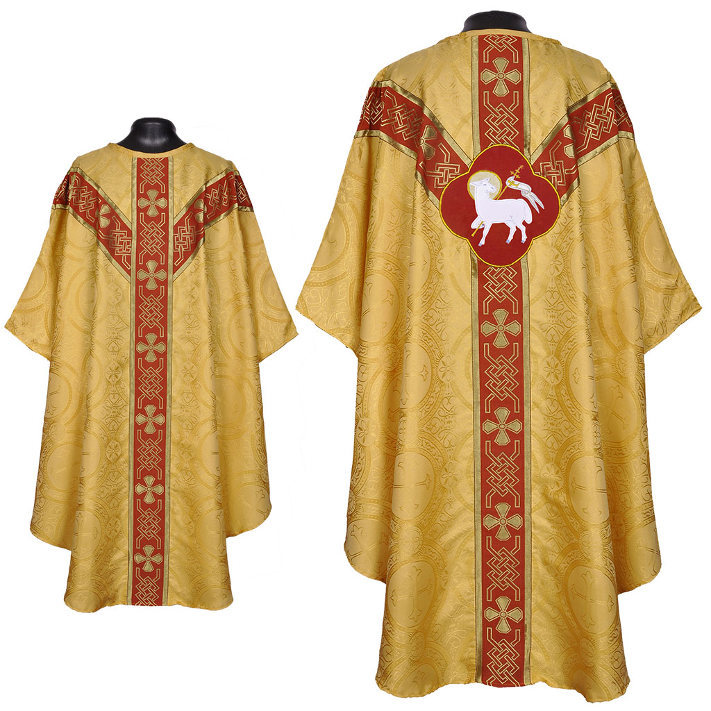 Gothic Chasubles Yellow Gold Gothic Vestment & Stole - Agnus Dei