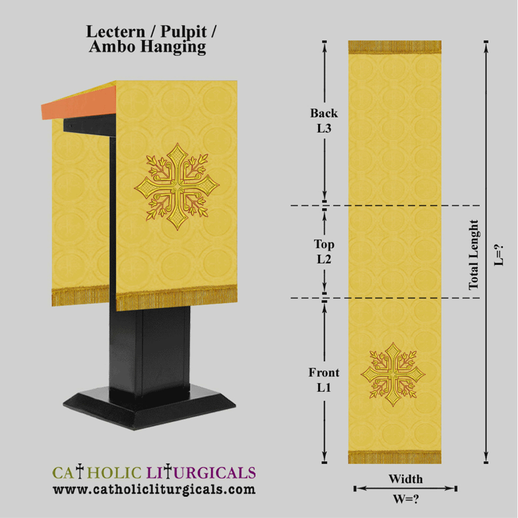 Lectern / Pulpit Hangings Yellow Lectern/ Pulpit/ Ambo Hanging