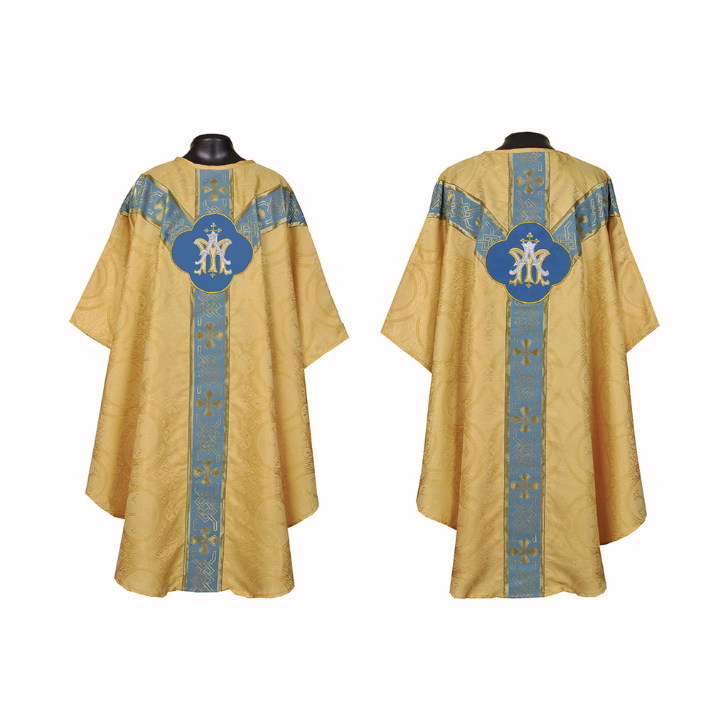 Gothic Chasubles Yellow Gold Marian Gothic Vestment Stole Set A