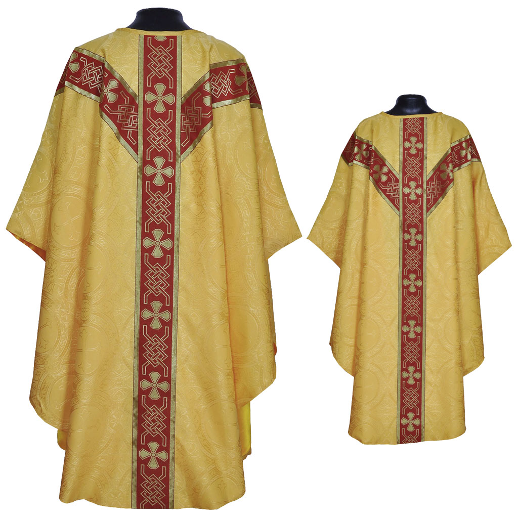 Gothic Chasubles MCC: Yellow Gold Gothic Vestment & Stole Set