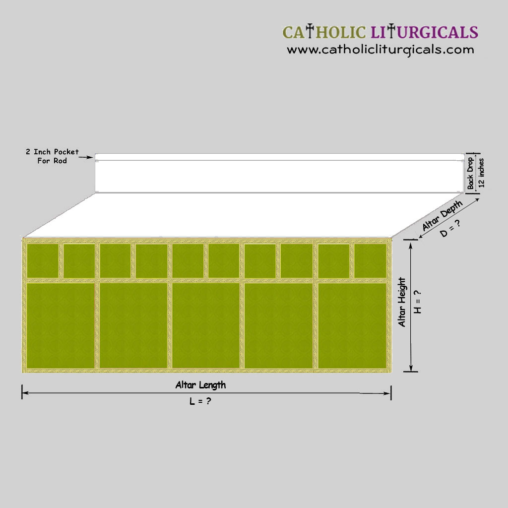 Altar Frontals Olive Green Altar Frontal - with Mensa Top