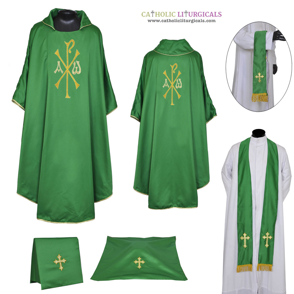 Gothic Chasubles Green Gothic Vestment & Mass Set