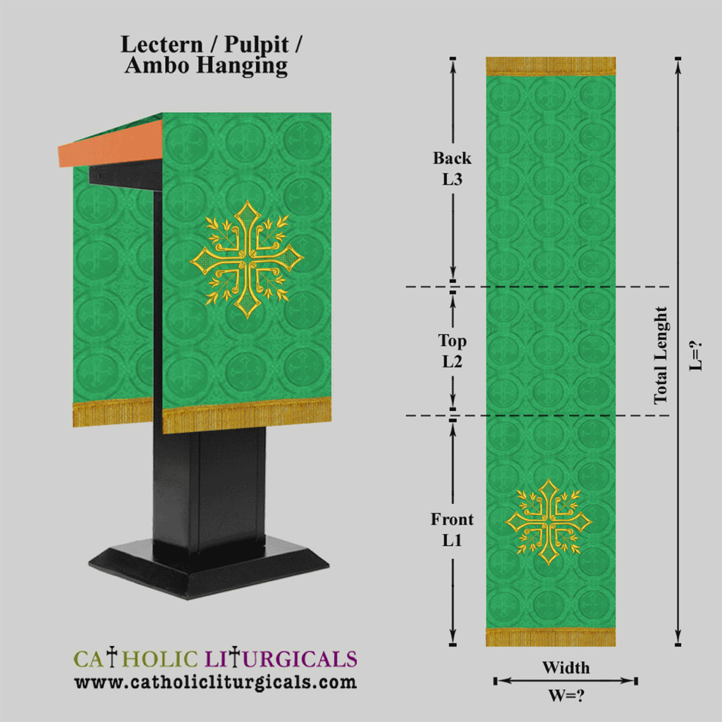 Lectern / Pulpit Hangings Green Lectern/ Pulpit/ Ambo Hanging