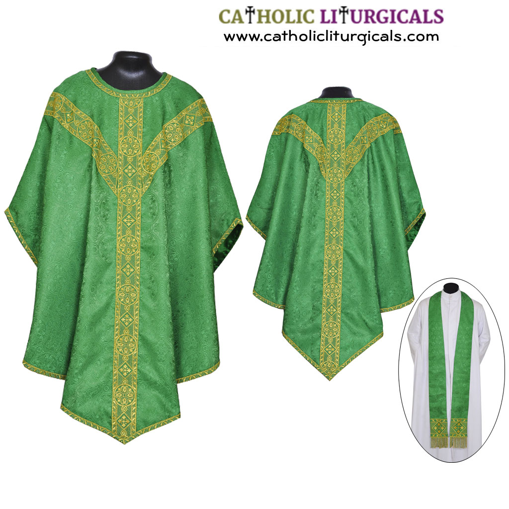 Pugin Style Chasubles Green Pugin Style Gothic Vestment & Stole