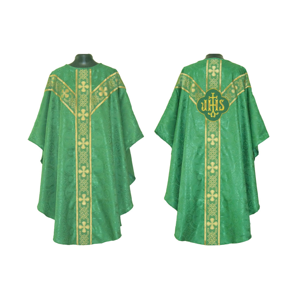 Gothic Chasubles MCI: Green Gothic Vestment & Mass Set IHS