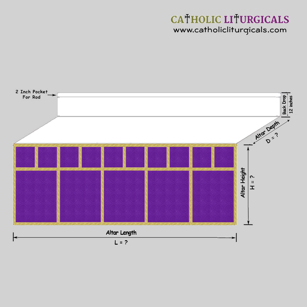 Altar Frontals Purple Altar Frontal - with Mensa Top