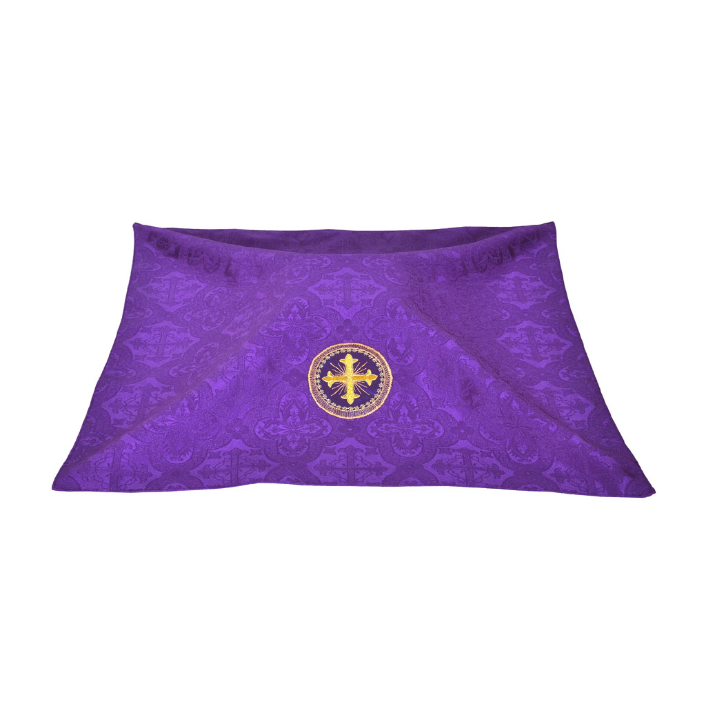 Lenten Offers Purple Chalice Veil - Cross Embroidery
