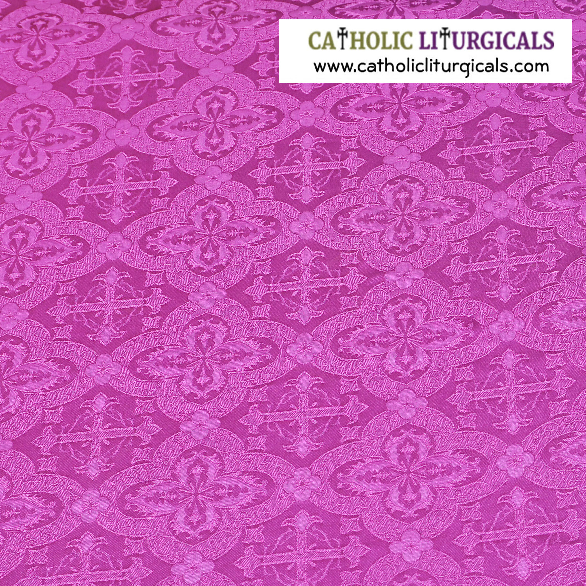 Fabrics Cross Designed Damask Fabric: Roman Purple