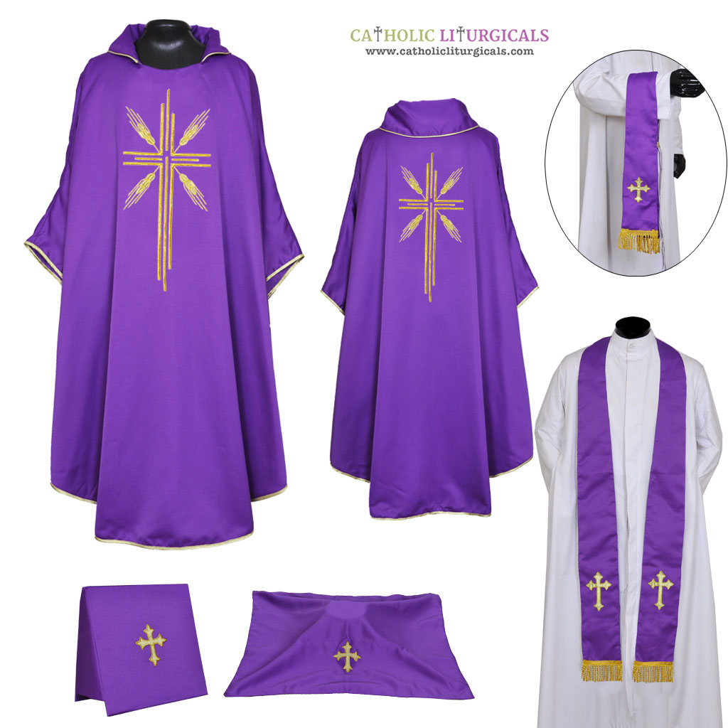 Gothic Chasubles Purple Gothic Vestment & Mass Set