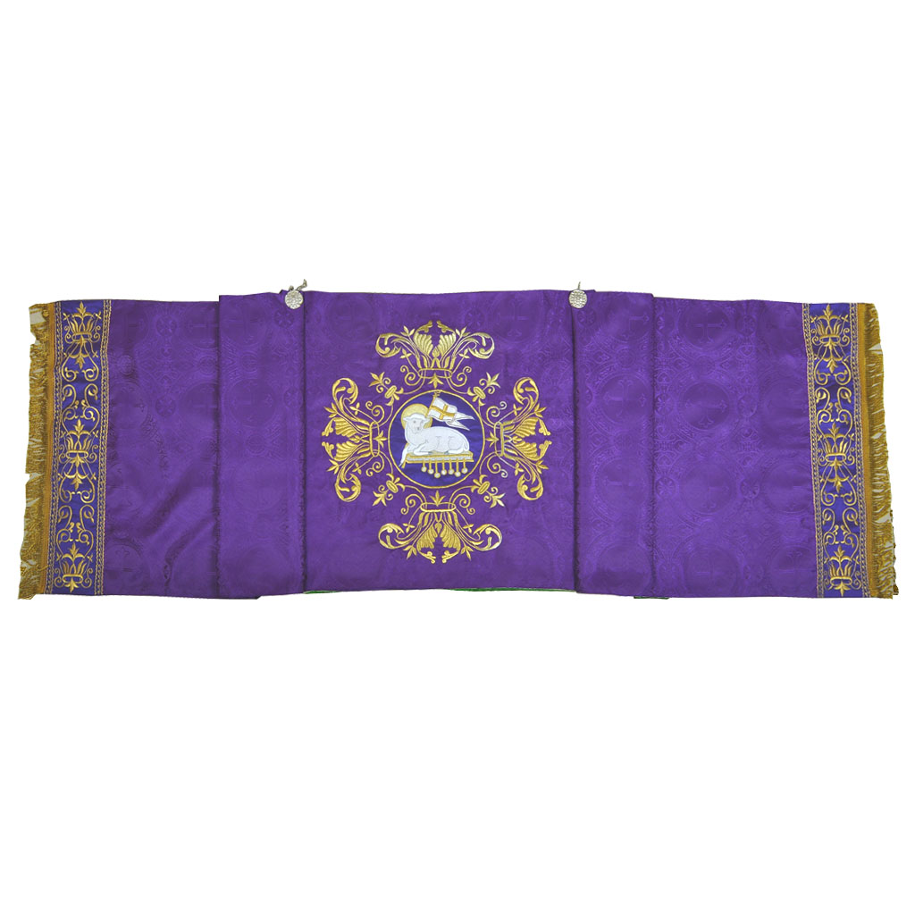 Humeral Veil Purple Humeral Veil Full Embroidery - Agnus Dei