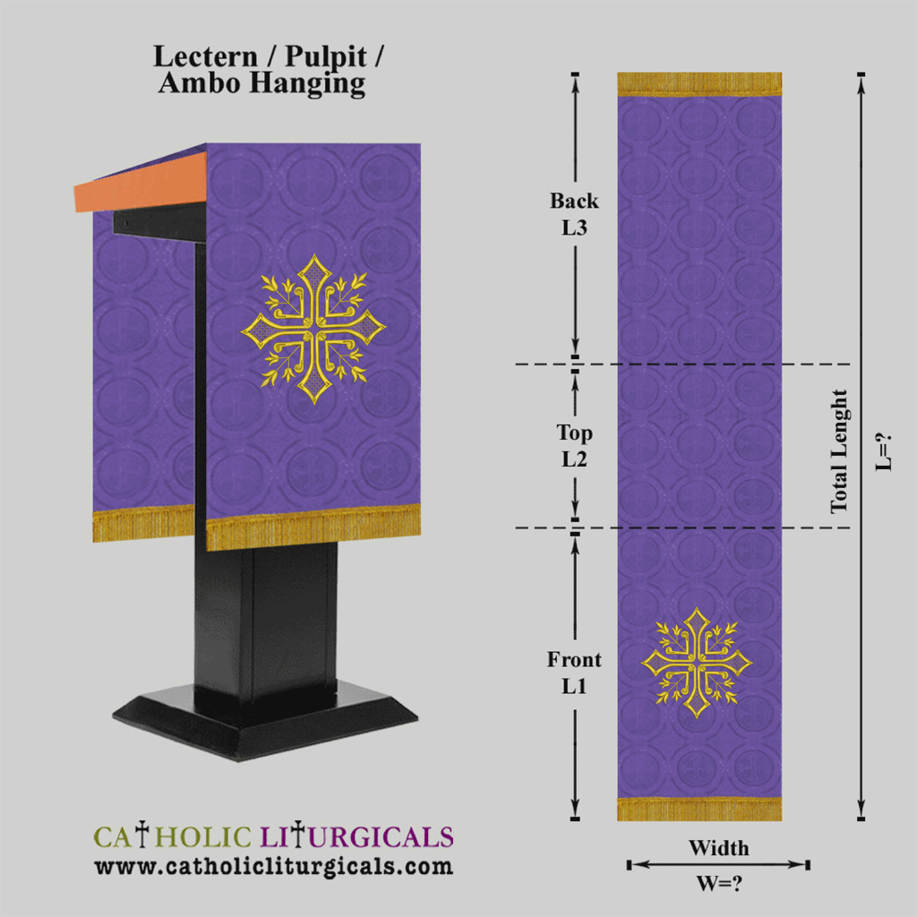 Lectern / Pulpit Hangings Purple Lectern/ Pulpit/ Ambo Hanging