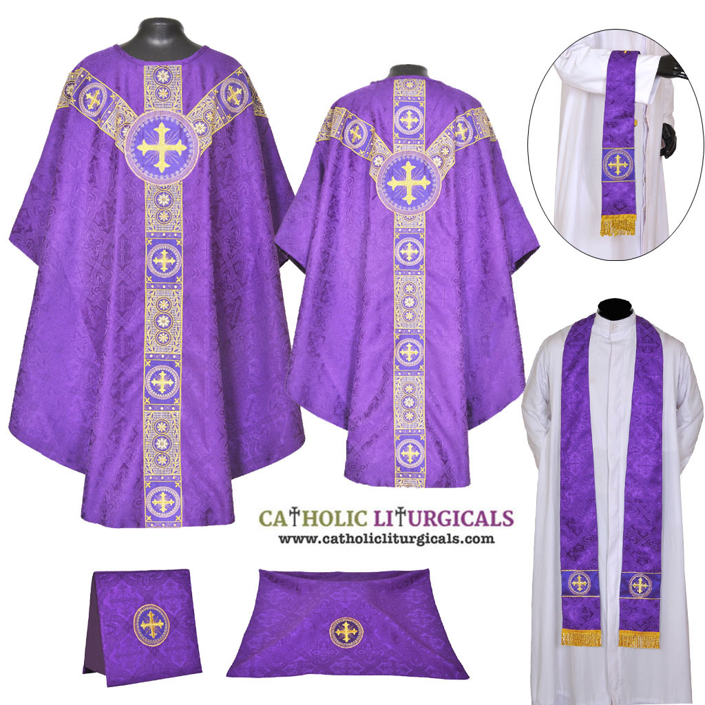 Gothic Chasubles MXX : Purple Gothic Vestment & Mass Set