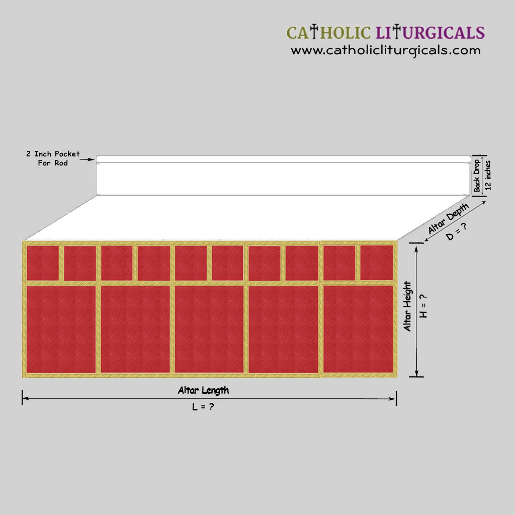 Altar Frontals Red Altar Frontal - with Mensa Top