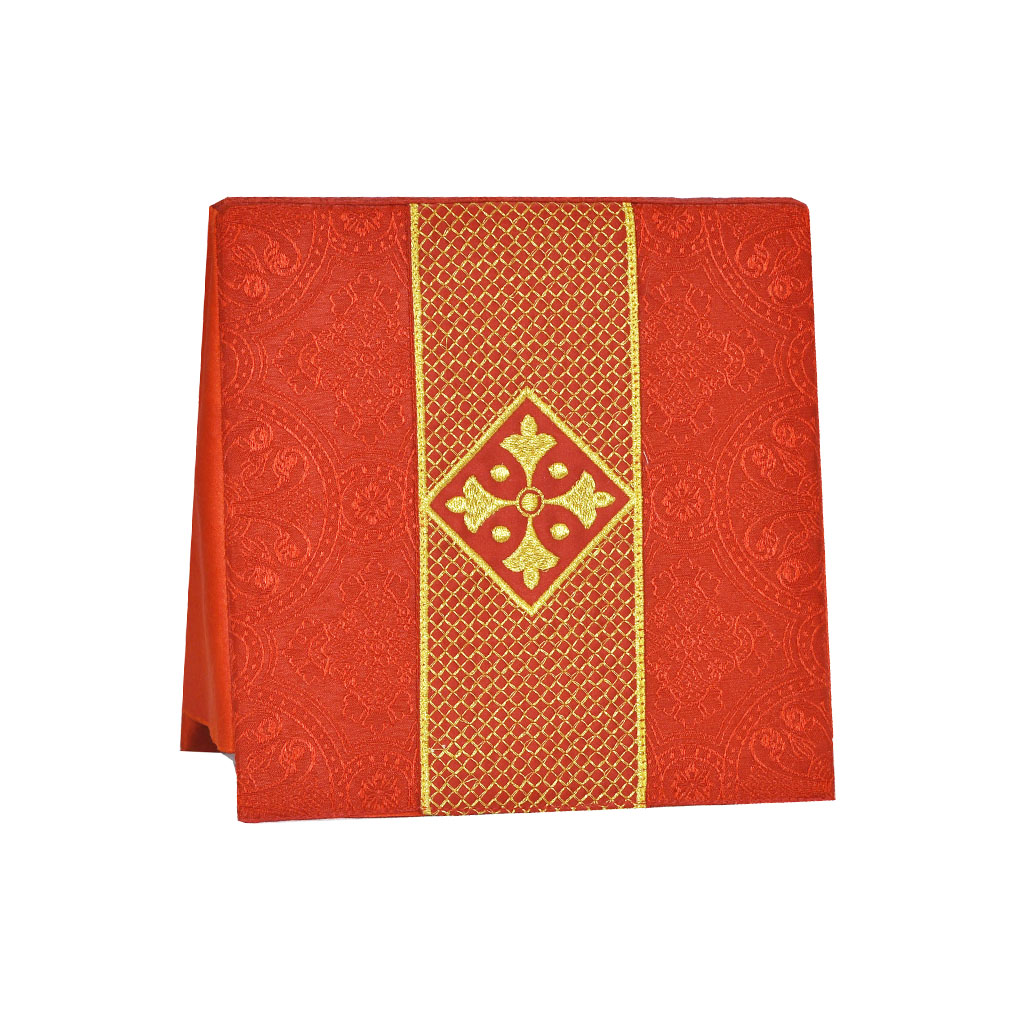 Lenten Offers Red Burse - Cross Embroidery