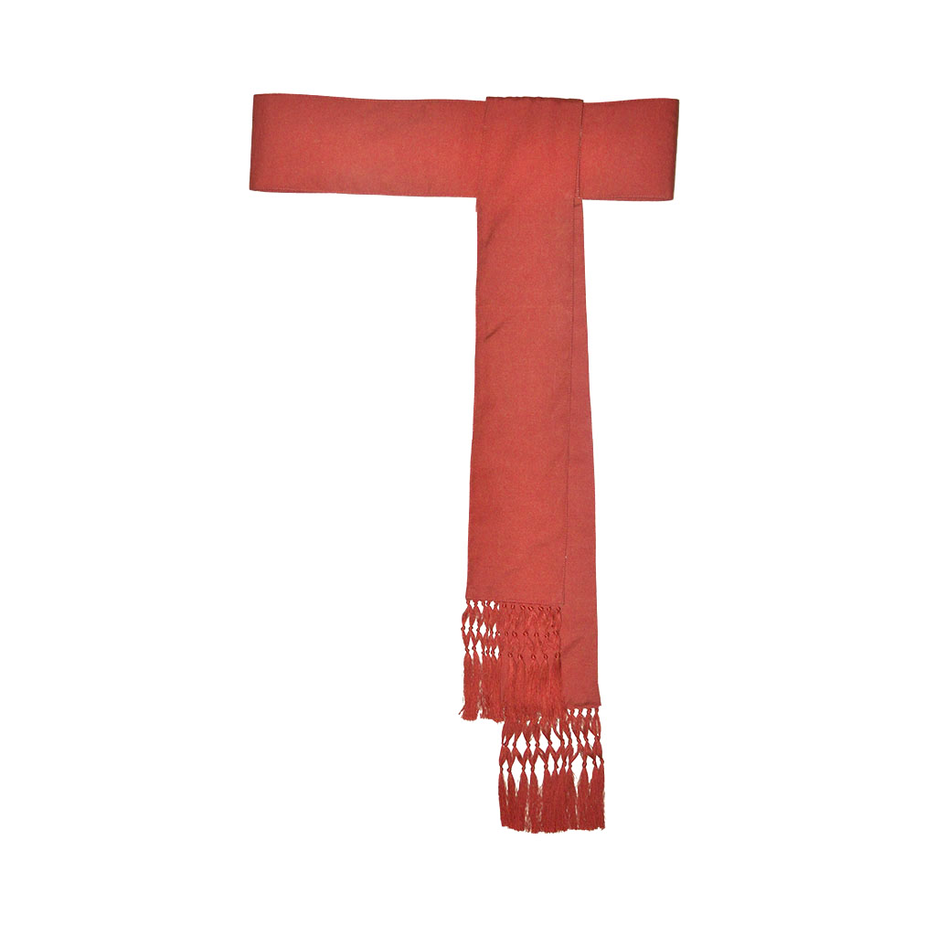 Fascia - Band Cincture Red Fascia Sash with Fringes