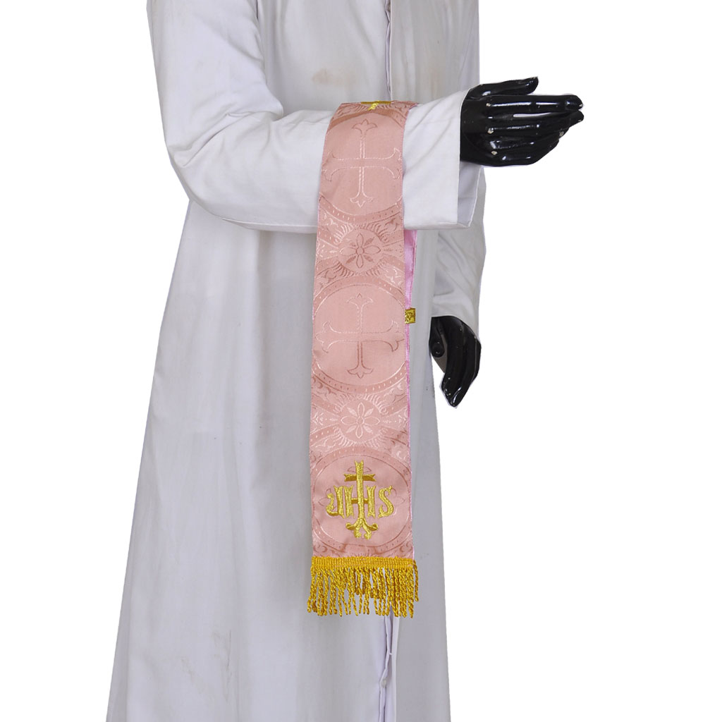 Priest Maniples Rose Maniple - IHS Embroidery