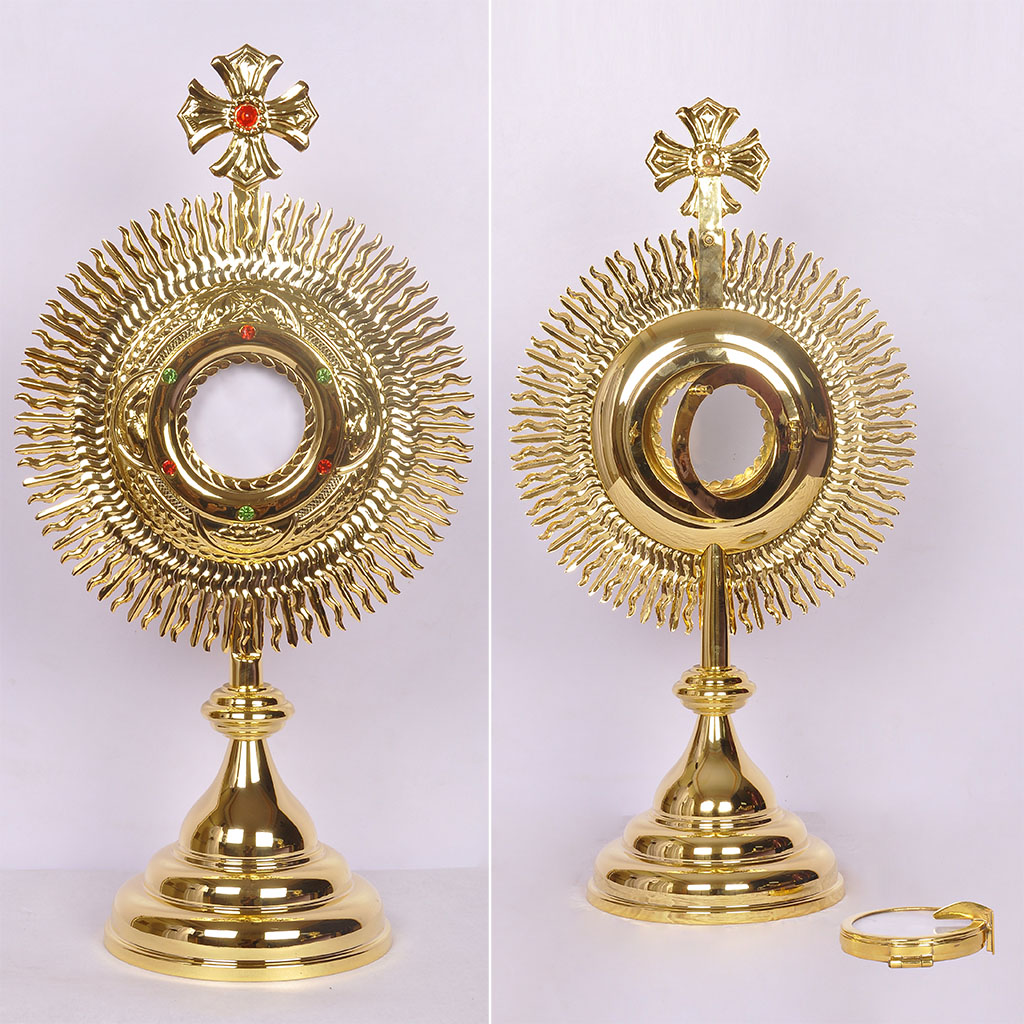Monstrance 19 inch Gold Plated Monstrance with 3 inch Luna