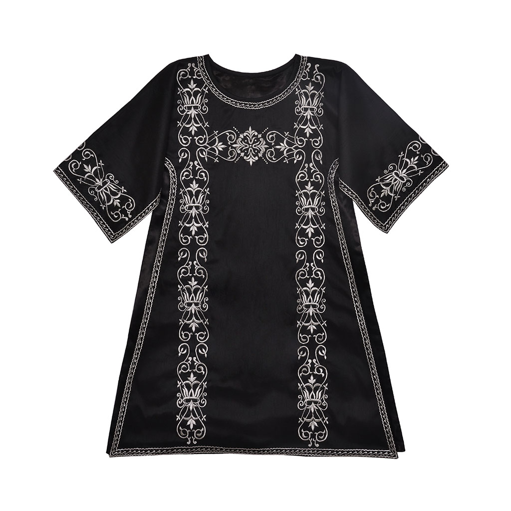 Tunicles Black Roman Tunicle & Maniple Set - Silk