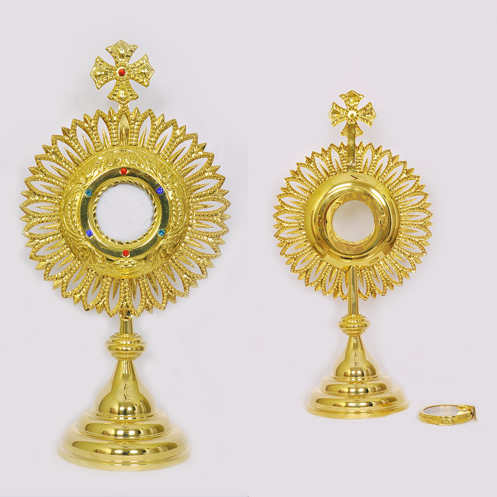 Monstrance 19 inch Gold Plated Monstrance with 3 inch Luna