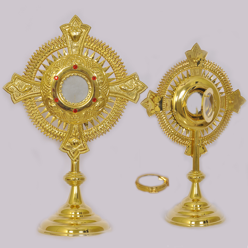 Monstrance 20 inch Gold Plated Monstrance with 3 inch Luna