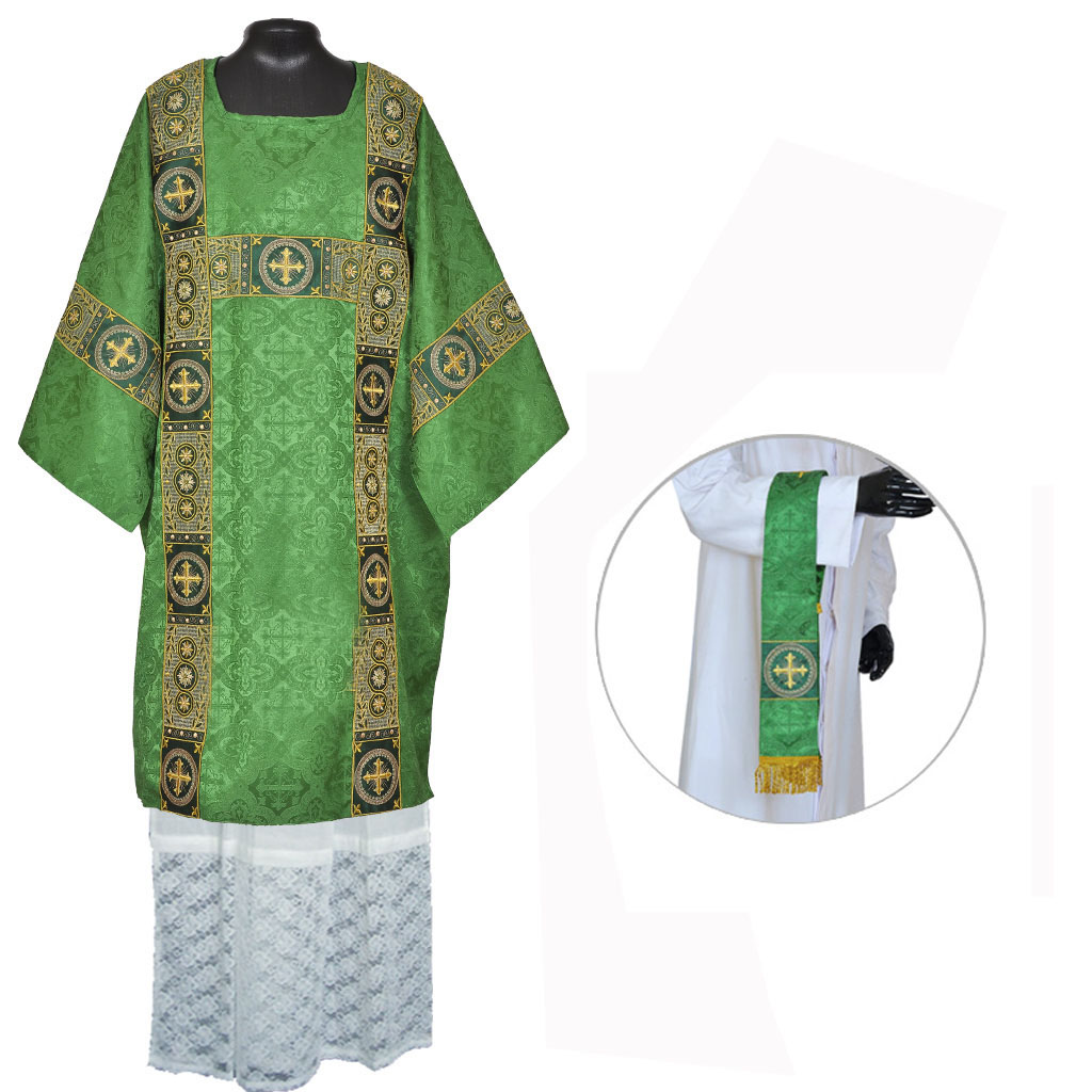 Tunicles Green Sub Deacon Tunicle Vestment & Maniple Set