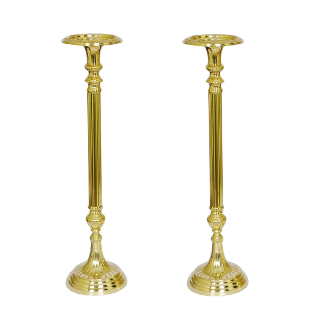 Candle Stands Set of 2 Sanctuary Candle Stands - Brass 24 inches