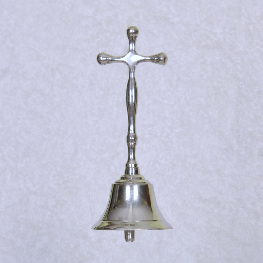 Altar Bells Silver Tone Altar Bell - 1 Bell - Cross model