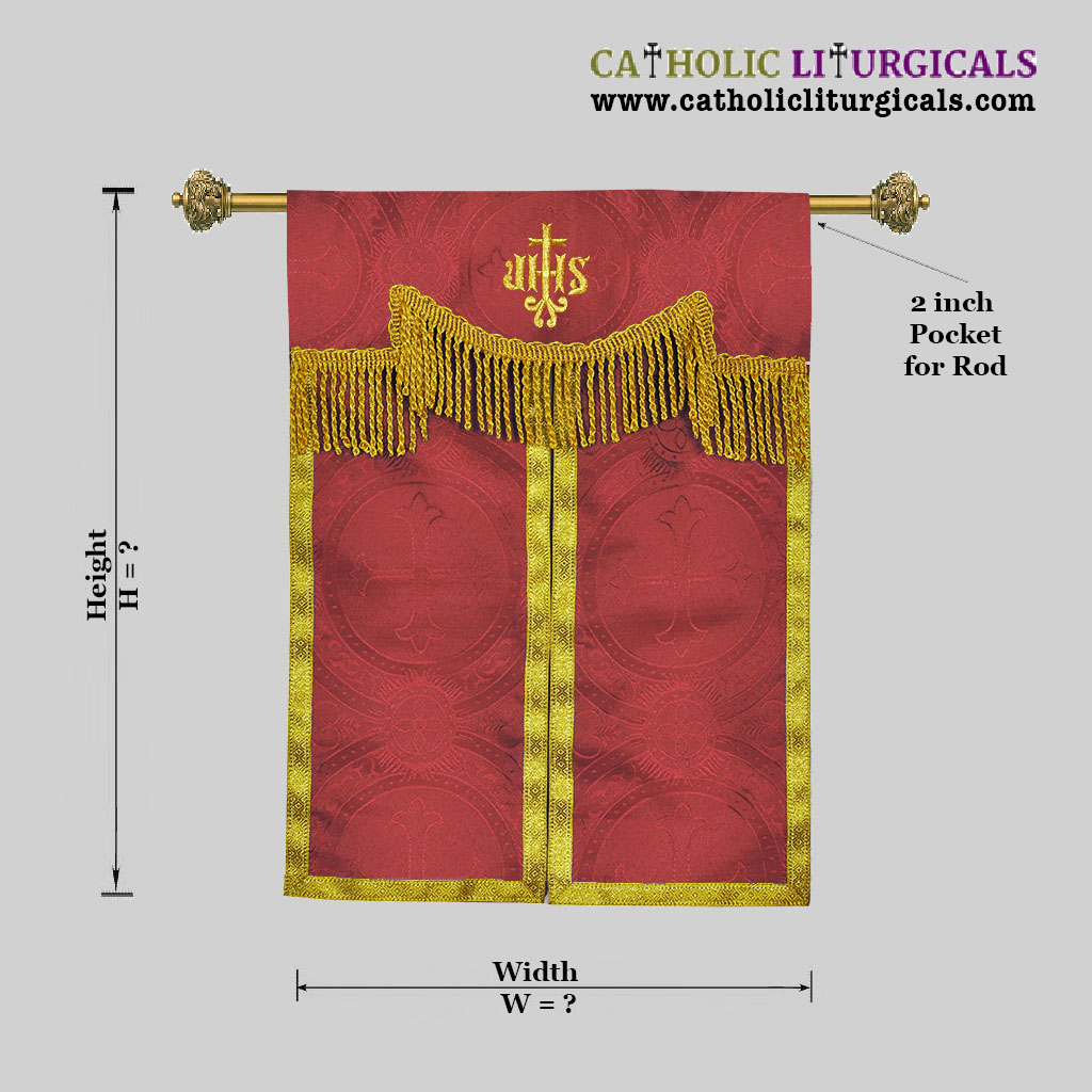 Tabernacle Veils Red Tabernacle Curtain Veil with IHS