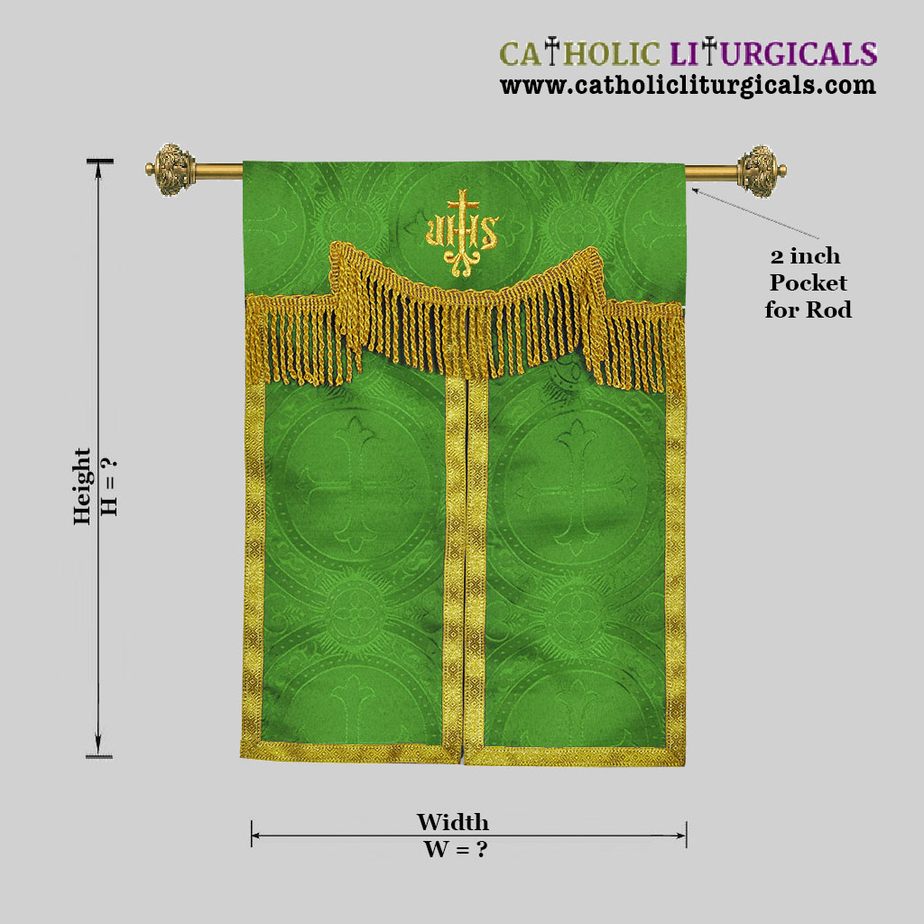 Tabernacle Veils Green Tabernacle Curtain Veil with IHS