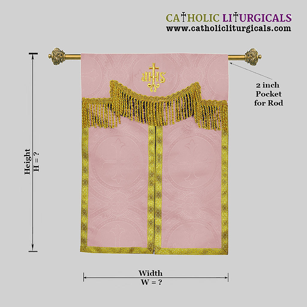 Tabernacle Veils Rose Tabernacle Curtain Veil with IHS