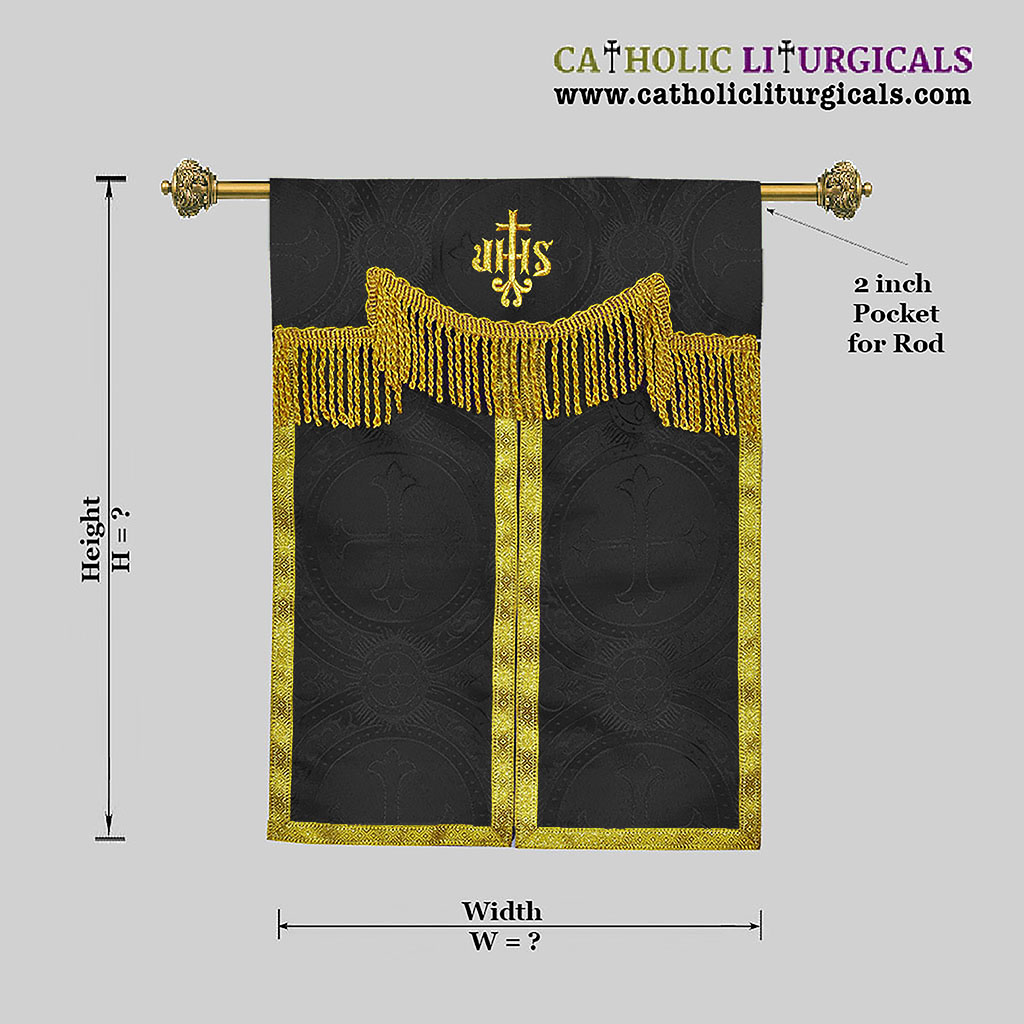 Tabernacle Veils Black Tabernacle Curtain Veil with IHS