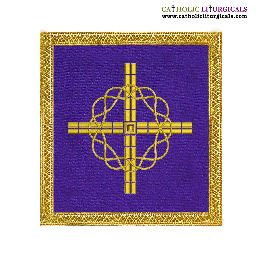 Chalice Palls Purple Chalice Pall Cross and Crown design - M07