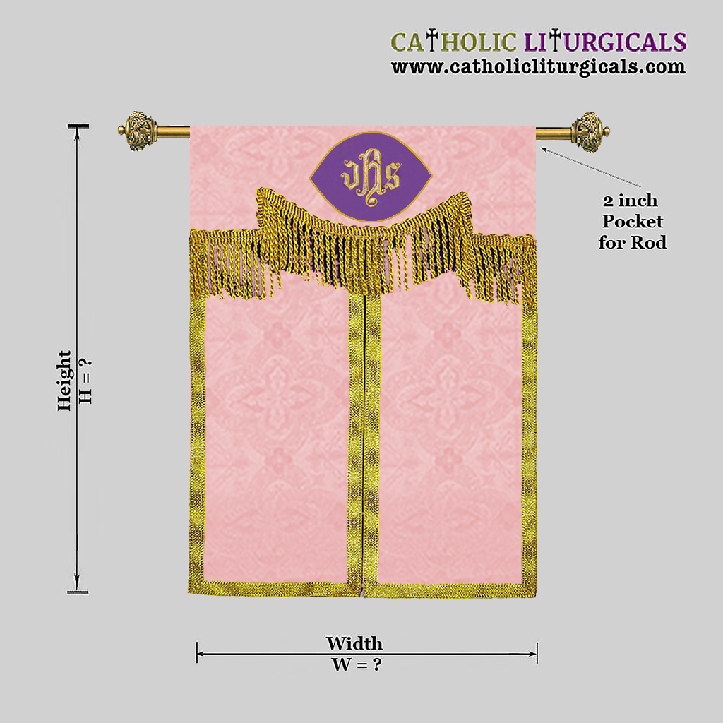Tabernacle Veils Rose Tabernacle Curtain Veil with IHS