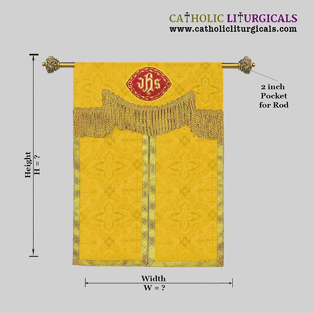 Tabernacle Veils Yellow Tabernacle Curtain Veil with IHS