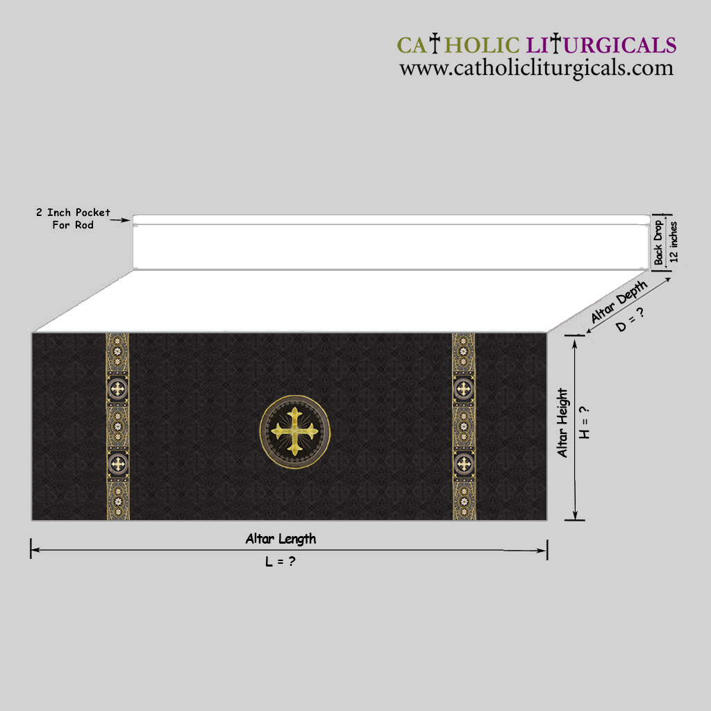 Altar Frontals Black Altar Frontal - with Mensa Top