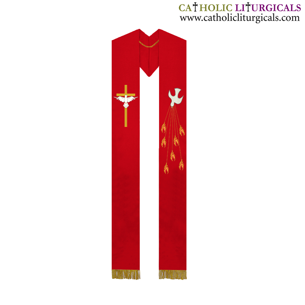 Priest Stoles Pentecost Stole, Clergy Stole in Red