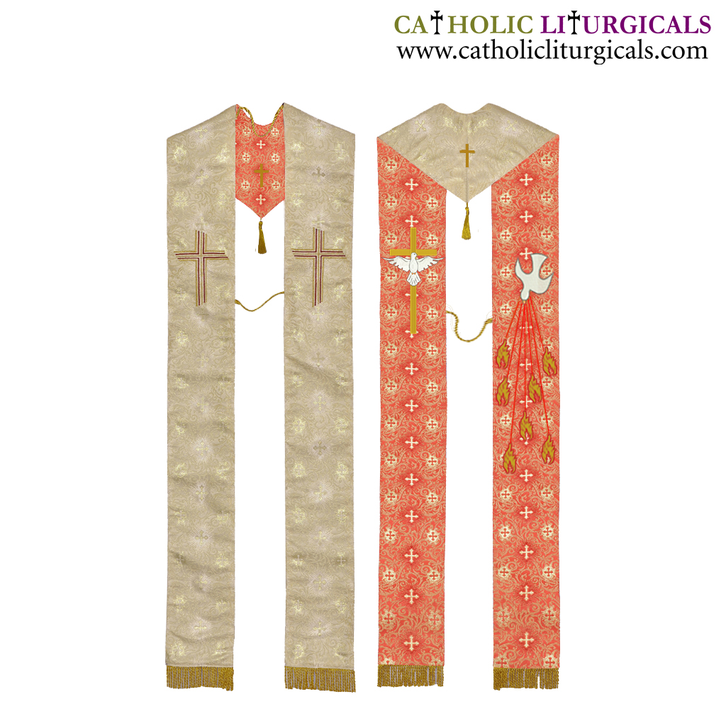 Priest Stoles Pentecost Stole Reversible Gold & Red