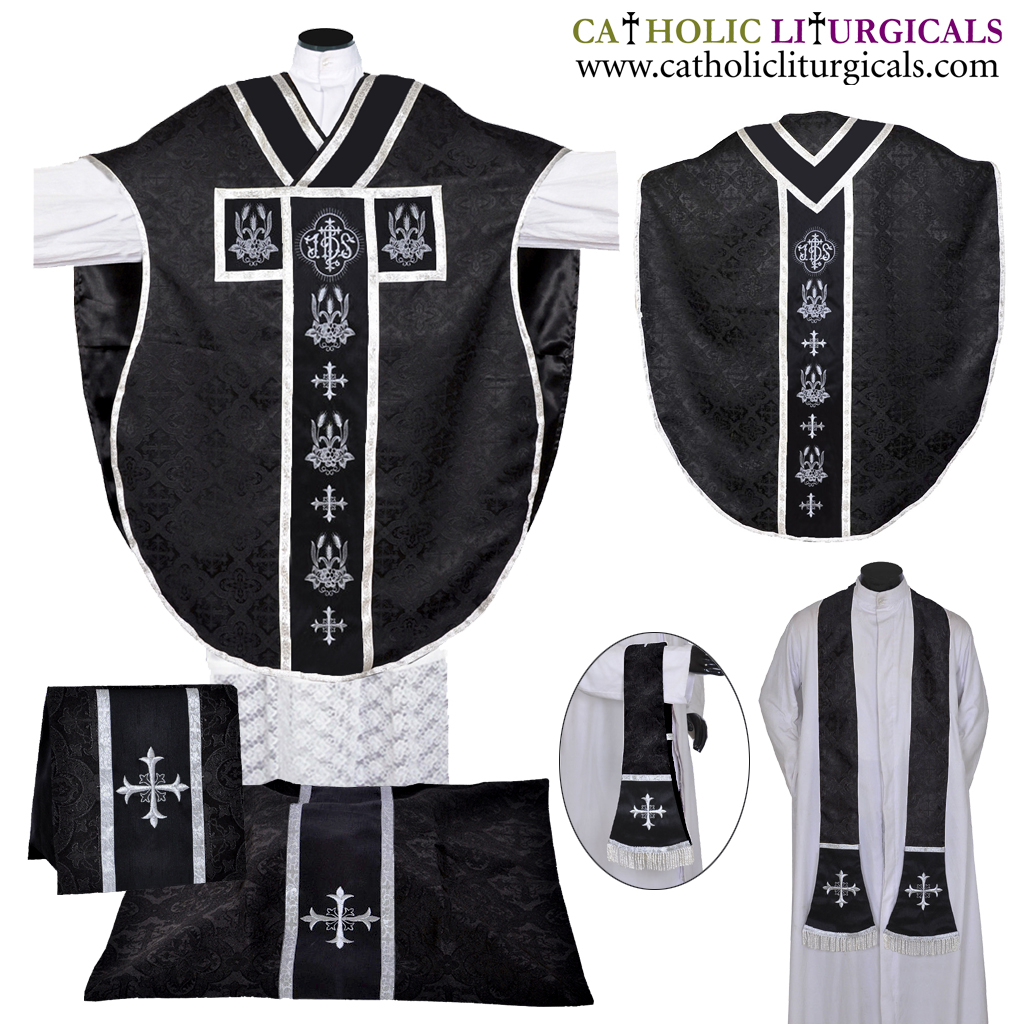 Philip Neri Chasubles St. Philip Neri Vestment - Black - IHS