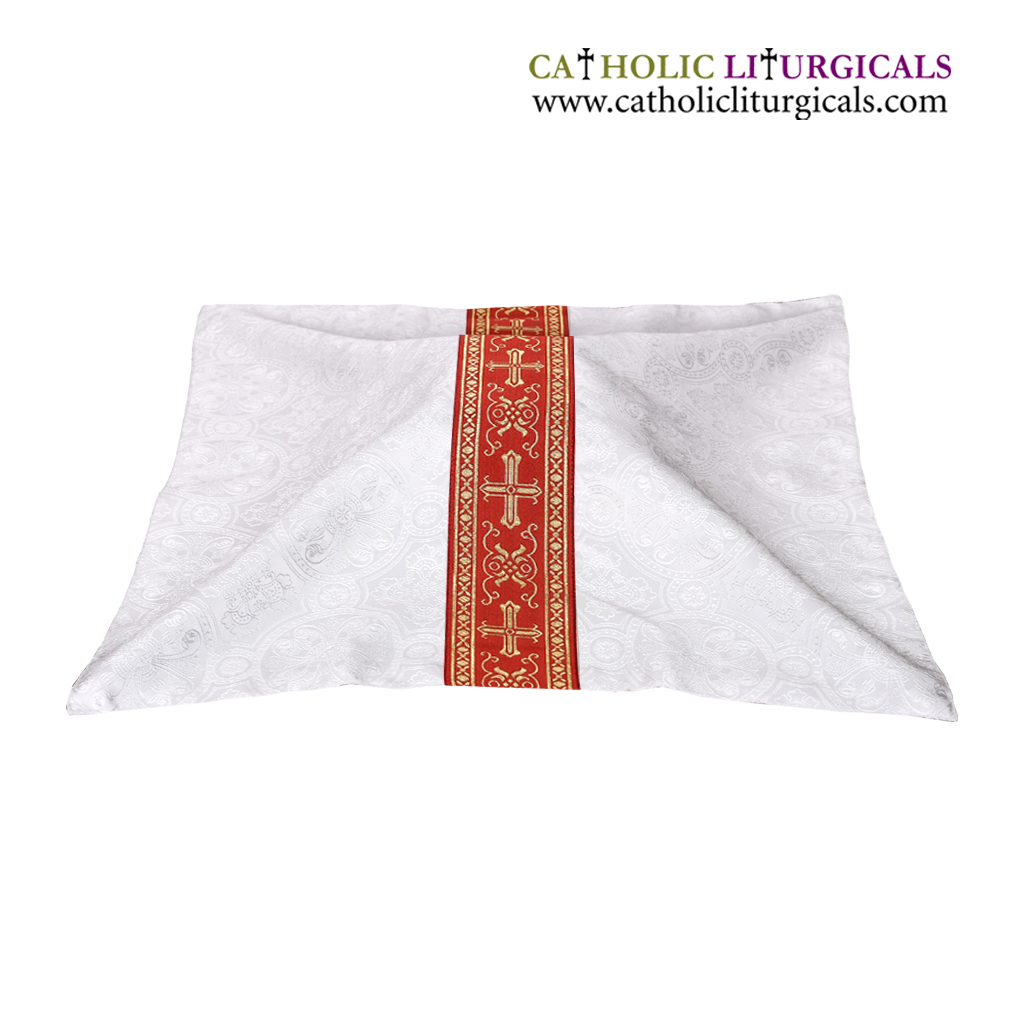 Lenten Offers White Chalice Veil with Cross Orphreys