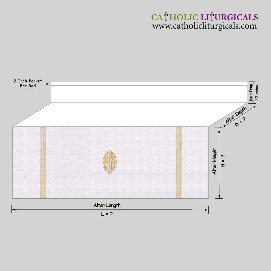 Altar Frontals White Altar Frontal - with Mensa Top
