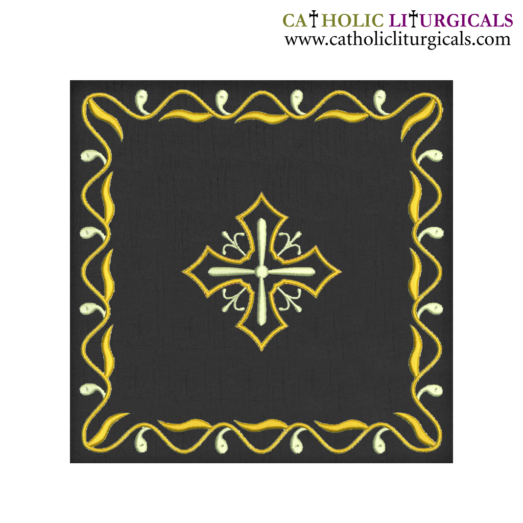 Chalice Palls Black Chalice Pall - Cross Embroidery