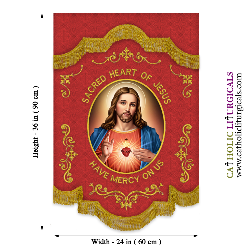 Church Banners Sacred Heart of Jesus Banner - 24 x 36 inches 