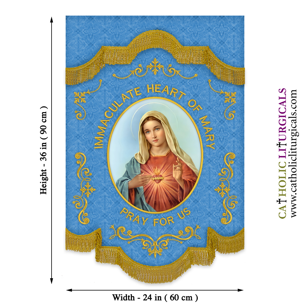Church Banners Immaculate Heart of Mary help Banner - 24 x 36 inches 