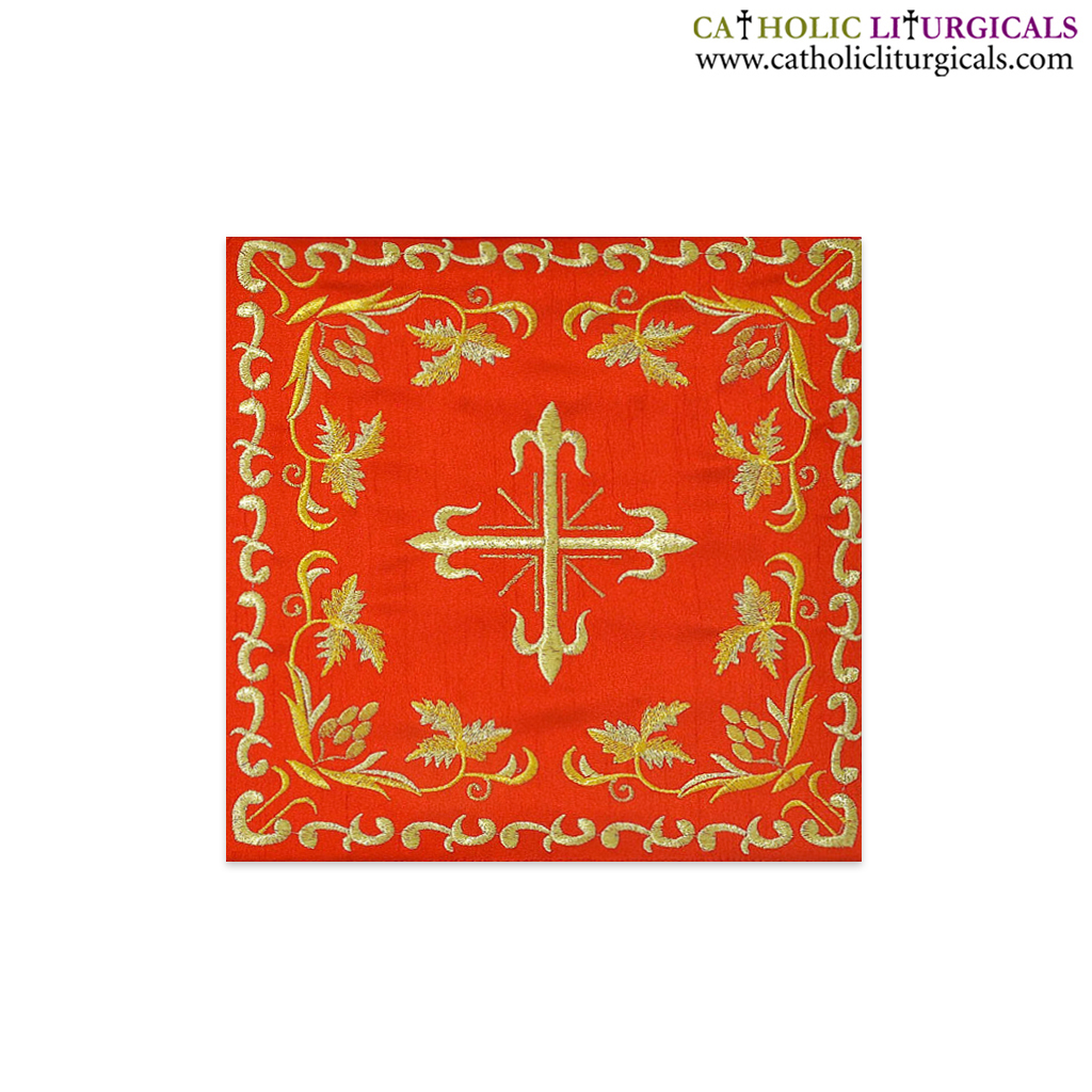 Chalice Palls Chalice Pall - Red Silk - Embroidered
