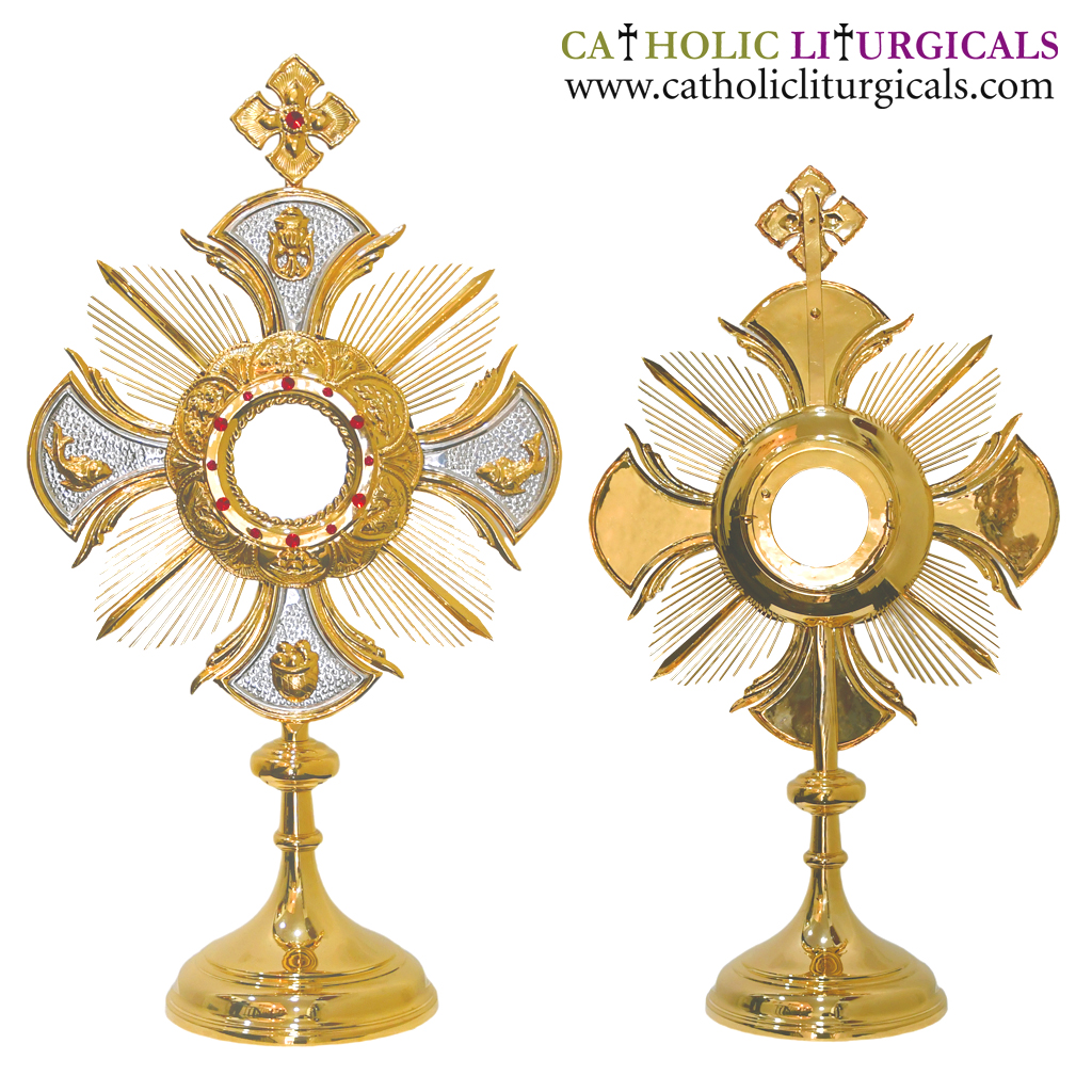 Monstrance 27 inch Gold Plated Monstrance with 3 inch Luna